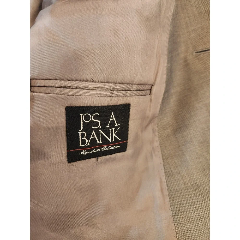 Jos A Banks‎ Men's Gray Wool Silk Sport Coat Size 44 Reg Classic Career Office